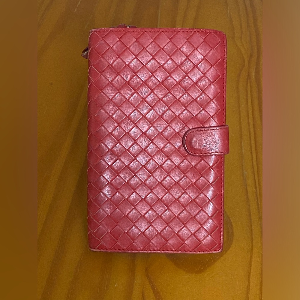 Authentic Bottega Veneta Wallet Red